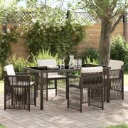 vidaXL Trädgårdsmöbelset 5 pcs Brun Poly rattan