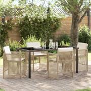 vidaXL Trädgårdsmöbelset 5 pcs Beige Poly rattan