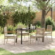 vidaXL Trädgårdsmöbelset 5 pcs Beige konstrotting