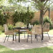 vidaXL Trädgårdsmöbelset 5 pcs Brun konstrotting