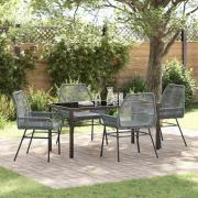 vidaXL Trädgårdsmöbelset 5 pcs Grå konstrotting