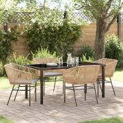 vidaXL Trädgårdsmöbelset 5 pcs Brun Poly rattan