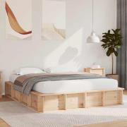 vidaXL Sängram Brun 150 x 200 cm Massiv furu