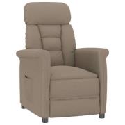 vidaXL Recliner Stol Taupe Taupe 70.5 x 96.5 x 95 cm Polyester