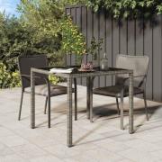 vidaXL Trädgårdsmiddag Bord Grå 90 x 90 x 75 cm Poly rattan