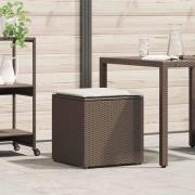 vidaXL Kuddbox med lagring Brun 50 x 50 x 50 cm konstrotting