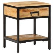 vidaXL Nattduksbord med låda Brun 40 x 35 x 50 cm Massivt Mangoträ