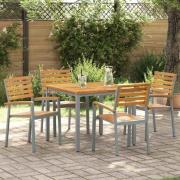 vidaXL Trädgård Stol 4 pcs Brun 56 x 57 x 87 cm Massivt akaciaträ