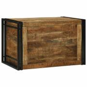 vidaXL Förvaringslåda 80 x 50 x 50 cm Rå mango trä och metall