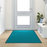 vidaXL Dörrmatta Cyan och svart 120 x 250 cm Polyamid och PVC
