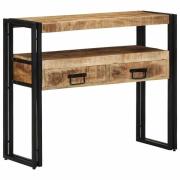 vidaXL Konsolbord med låda Brun 90 x 33 x 75 cm massivt mangoträ