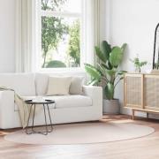 vidaXL Områdesmattor Oval HUARTE Sand 160 x 230 cm 100% Polyester