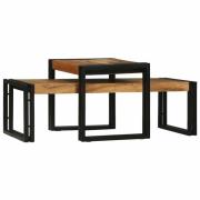 vidaXL Kaffeebord 2 pcs Brun 48 x 40 x 40 cm massivt akacia