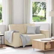 vidaXL Loveseat Soffa 120 cm med kudde Kräm Konstläder