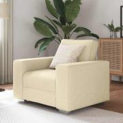 vidaXL Soffa med kudde Kräm 100 x 77 x 82 cm tyg