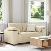 vidaXL Soffa med kudde Kräm 160 x 77 x 82 cm tyg