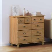 vidaXL Kista av lådor med låda ASKIM Brun 91 x 40 x 79 cm Massiv furu