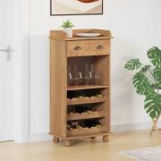 vidaXL Vinskåp ASKIM Brun 57 x 37 x 114 cm Massiv furu