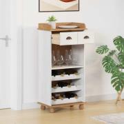 vidaXL Vinskåp ASKIM Vit 57 x 37 x 114 cm Massiv furu