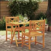 vidaXL Trädgård Stol 2 pcs Brun 56 x 56 x 90 cm Massivt akaciaträ
