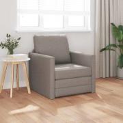 vidaXL Bäddsoffa med kudde Taupe 74 x 77 x 81 cm tyg