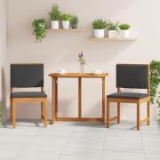 vidaXL Trädgård Stol 2 pcs Brun 50 x 50 x 91cm Massivt akaciaträ