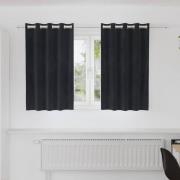 vidaXL Gardiner med gardiner 2 pcs Svart 140 x 140 cm Sammet