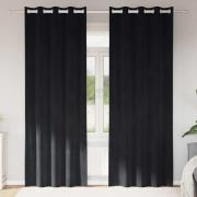 vidaXL Mörkläggningsgardiner 2 pcs Svart 140 x 245 cm Sammet