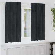 vidaXL Gardiner med gardiner 2 pcs Svart 140 x 175 cm Sammet