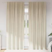 vidaXL Gardiner med gardiner 2 pcs Kräm 140 x 245 cm Sammet