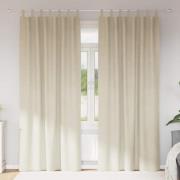 vidaXL Gardiner med gardiner 2 pcs Kräm 140 x 260 cm Sammet