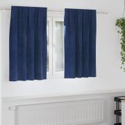 vidaXL Mörkläggningsgardiner 2 pcs Mörkblå 140 x 140 cm Sammet