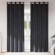 vidaXL Gardiner med gardiner 2 pcs Mörkgrå 140 x 260 cm Sammet