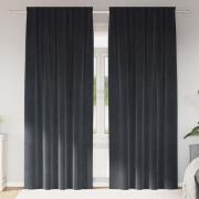vidaXL Gardiner med gardiner 2 pcs Mörkgrå 140 x 260 cm Sammet