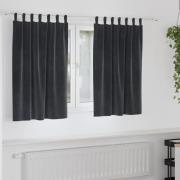 vidaXL Mörkläggningsgardiner 2 pcs Mörkgrå 140 x 140 cm Sammet