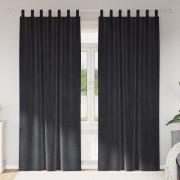 vidaXL Gardiner med gardiner 2 pcs Mörkgrå 140 x 260 cm Sammet