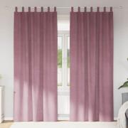 vidaXL Gardiner med gardiner 2 pcs Mörkrosa 140 x 260 cm Sammet