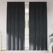vidaXL Gardiner med gardiner 2 pcs Ljusgrå 140 x 225 cm Sammet