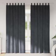 vidaXL Gardiner med gardiner 2 pcs Ljusgrå 140 x 225 cm Sammet