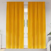 vidaXL Gardiner med gardiner 2 pcs senapsgul 140 x 260 cm Sammet