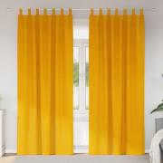 vidaXL Gardiner med gardiner 2 pcs senapsgul 140 x 260 cm Sammet