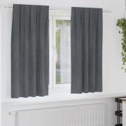 vidaXL Gardiner med gardiner 2 pcs Ljusgrå 140 x 175 cm Sammet