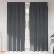 vidaXL Gardiner med gardiner 2 pcs Ljusgrå 140 x 245 cm Sammet