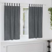 vidaXL Gardiner med gardiner 2 pcs Ljusgrå 140 x 175 cm Sammet