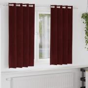 vidaXL Gardiner med gardiner 2 pcs Vinröd 140 x 175 cm Sammet