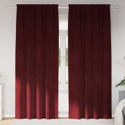vidaXL Gardiner med gardiner 2 pcs Vinröd 140 x 245 cm Sammet