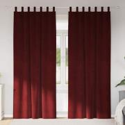 vidaXL Gardiner med gardiner 2 pcs Vinröd 140 x 245 cm Sammet