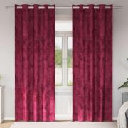 vidaXL Gardiner med gardiner 2 pcs Vinröd 260 x 140 cm Sammet