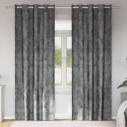 vidaXL Gardiner med gardiner 2 pcs Grå 260 x 140 cm Sammet