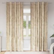vidaXL Gardiner med gardiner 2 pcs Kräm 260 x 140 cm Sammet